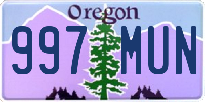 OR license plate 997MUN