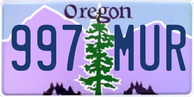 OR license plate 997MUR