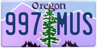 OR license plate 997MUS