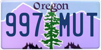 OR license plate 997MUT