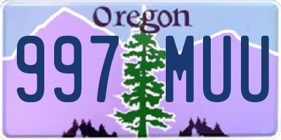 OR license plate 997MUU