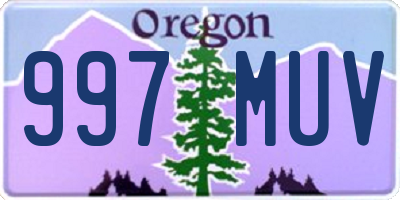 OR license plate 997MUV