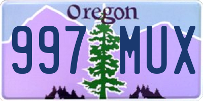 OR license plate 997MUX