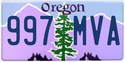 OR license plate 997MVA