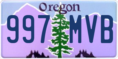 OR license plate 997MVB