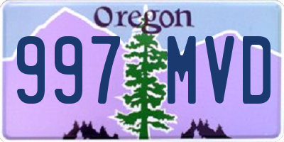 OR license plate 997MVD