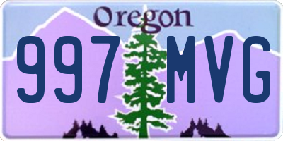 OR license plate 997MVG