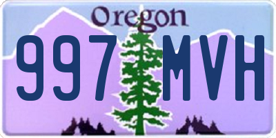 OR license plate 997MVH