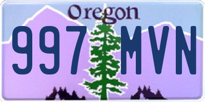 OR license plate 997MVN