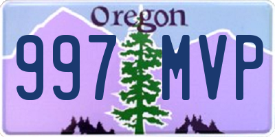OR license plate 997MVP
