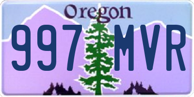 OR license plate 997MVR