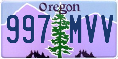 OR license plate 997MVV