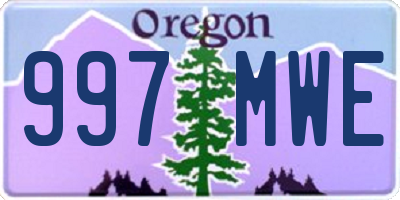 OR license plate 997MWE