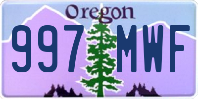 OR license plate 997MWF