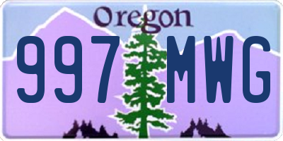 OR license plate 997MWG