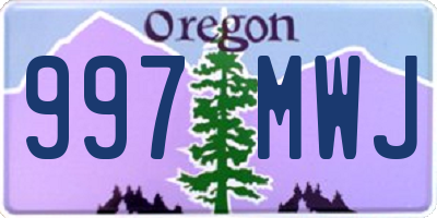 OR license plate 997MWJ