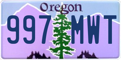 OR license plate 997MWT