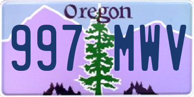 OR license plate 997MWV