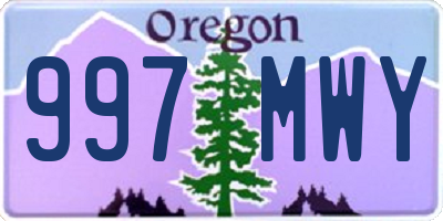 OR license plate 997MWY