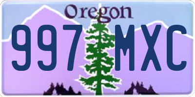 OR license plate 997MXC