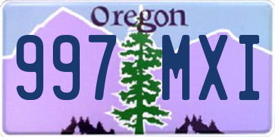 OR license plate 997MXI