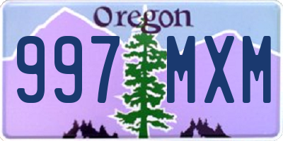 OR license plate 997MXM