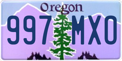 OR license plate 997MXO