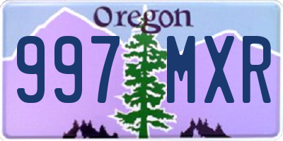 OR license plate 997MXR