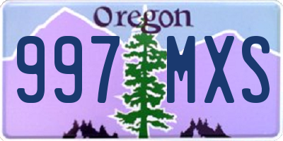 OR license plate 997MXS