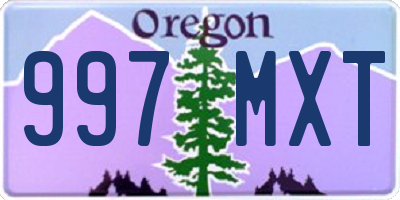 OR license plate 997MXT