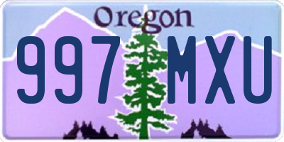 OR license plate 997MXU