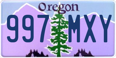 OR license plate 997MXY