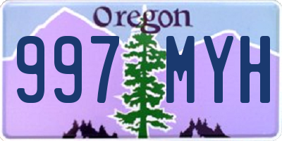 OR license plate 997MYH