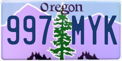 OR license plate 997MYK