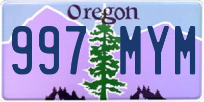OR license plate 997MYM