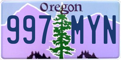 OR license plate 997MYN