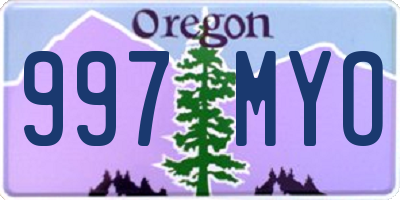 OR license plate 997MYO