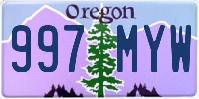 OR license plate 997MYW