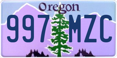 OR license plate 997MZC