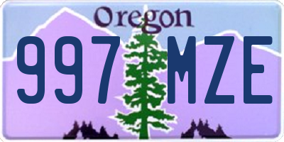 OR license plate 997MZE