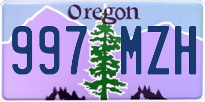 OR license plate 997MZH