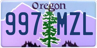 OR license plate 997MZL