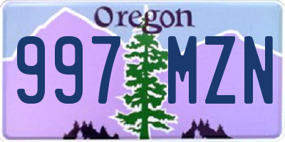 OR license plate 997MZN