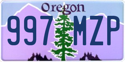 OR license plate 997MZP