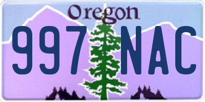 OR license plate 997NAC