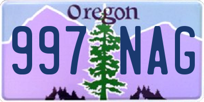 OR license plate 997NAG