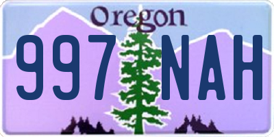 OR license plate 997NAH