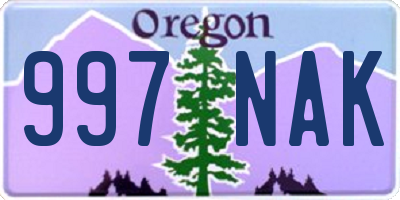 OR license plate 997NAK