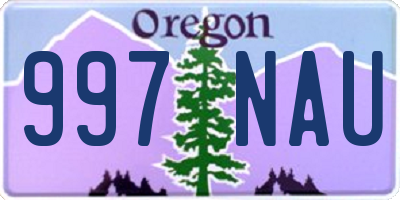 OR license plate 997NAU