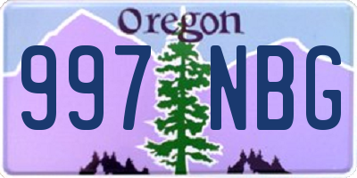 OR license plate 997NBG